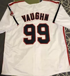 **CUSTOM JERSEY NO MLB INSIGNIA, TAGS OR LOGOS. Not Mitchell and Ness or majestic!Ricky Vaughn Custom White Cleveland...