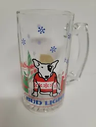 Bud Light 1987 Spud McKenzie Beer Mug Classic Vintage Christmas Budweiser The Original Party Animal Glass. Fast...