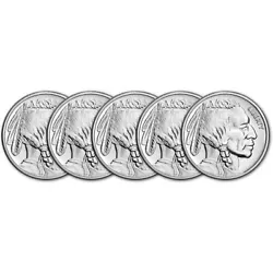 FIVE (5) 1 oz. Silver Round - CNT Minting - Buffalo Design -. 9999 Fine Silver. The obverse of the 1 oz. Listed prices...