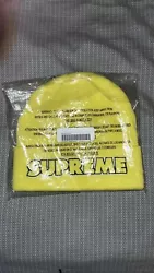 Supreme FW19 Yellow Outline Beanie FACTORY SEALED BRAND NEW.