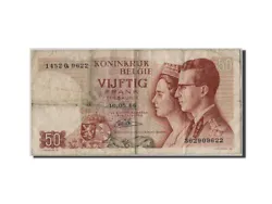 Belgique, 50 Francs type Baudouin et Fabiola, 16 Mai 1966, Alphabet 1452Q9622, Pick 139 (Billets>Etrangers>Belgique).