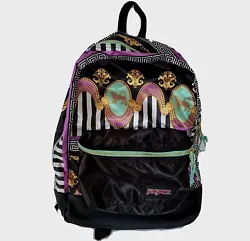 Jansport Super FX Backpack Livin Lavish Print leopard gold chain satin look. Purchased new by me,  used a handful of...