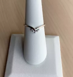 Authentic Pandora Tiara Wishbone Ring with Clear CZ 198282CZ-54 Size 7. Condition is Pre-owned. Shipped with USPS First...