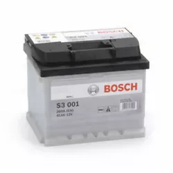 Batterie Bosch S3001 41Ah 360A BOSCH. Si vous avez le choix entre plusieurs modèles, choisissez celui dont la longueur...