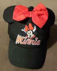 Disney Minnie Mouse Black Youth Baseball Cap. Adjustable child size hat.