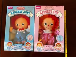 raggedy ann and andy dolls vintage. 1989. New in box. Boxes have been opened.  See pictures.  