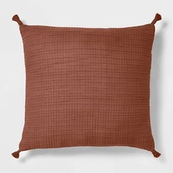 •Square throw pillow helps you create a comfy spot for resting and relaxing •Double cloth construction lends an...
