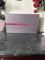 Prada Empty Storage Gift Gray Box 13.5/ 8/5 Inches ,and 2 bags.