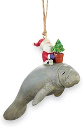 Santa is seen to be Holding a Pine Tree. FEATURES a String for Easy Hanging! UNIQUE ACCENT to Add to Any Christmas Tree!