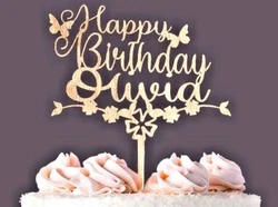 How To Request a Custom Cake Topper ==Made from clean and sanded solid birch wood. Size : 7