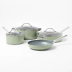 Give your cookware a complete, versatile refresh with this 7-Piece Nonstick Ceramic-Coated Aluminum Cookware Set from...