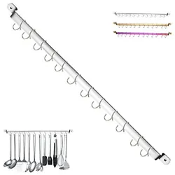 Utensil Rack: including 1 stainless steel cutlery rack, 14hooks. Stable and durable: Use strong stainless steel nails...