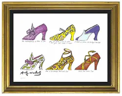 This print represents six of his most famous shoe drawings. of the Andy Warhol masterpiece. “Six Shoes”. This is...