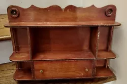 Antique Rare Wooden Wall Shelf/ Storage With Drawer From JAPAN. Made in 1903 in Osaka. Size: 20