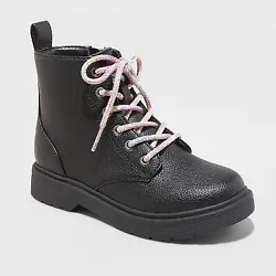 •Zoe combat boots with 4in shaft height •Lace-up front with side zipper closure •Easy pull-tab at the back heel...