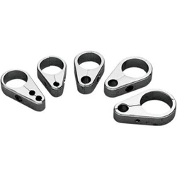 Chrome Die-Cast Cable Guide Low-cost alternative to billet clamps Available for throttle/idle cable and clutch cable...
