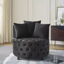 [3 Throw Pillows] Included with the modern leisure chair are three movable cushions, which serve both as comfortable...