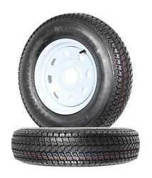 Pre-Mounted Trailer Tires & Wheels; 2-Pack Trailer Tires & Rims Bias Ply 175/80D13 Load C 5-4.5