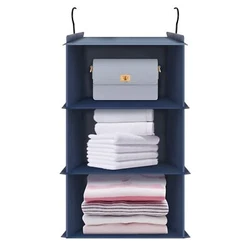 DESIGN: The top of this closet organizer built with 2 rods which connect 2 hanging hooks, sturdy and durable, keep the...