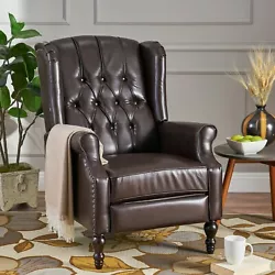 This pushback recliner features gorgeous details such as button tufting, diamond stitching, and tonal piping to bring...