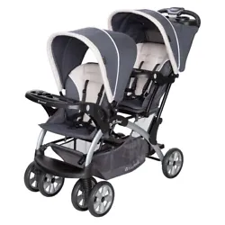 Tandem double stroller with various riding positions lets the whole family enjoy a beautiful walk together. Back seat...