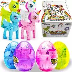 Each unicorn deformation egg contains a foldable unicorn toy. Legs, head, rainbow horn and tail are movable. 2...