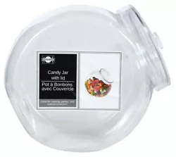 Caterers Corner Clear Plastic Candy Jars with Lids allows you to see the contents without needing to lift the covered...