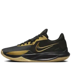 Nike PRECISION 6 Mens Black Gold Athletic Basketball Sneakers Shoes - 100% AUTHENTIC - New with box