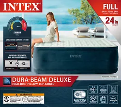 Intex Dream Lux Airbed includes a carry bag for easy storage and transport. Pillow top air bed features a unique-edge...