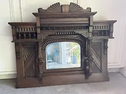Pump Organ Antique Wall Mirror. Top portion of 1890’s Pump Organ converted into a Hanging Wall Mirror. Lovely dark...