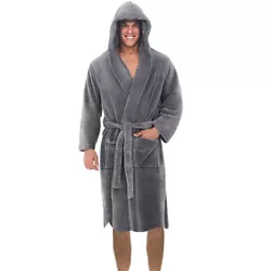 Its classic design features a hood to add a bit of style to it. This luxurious hooded robe is made from soft and warm...