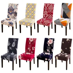 【Premium Dining Chair Slipcovers】Made of high quality polyester-spandex material featuring two-way high stretchy...