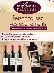Vin personnalisé à votre nom : 12 bouteilles de Bordeaux 2013 ! Grand Vin de Bordeaux :UN SUPERBE BORDEAUX ! Marquage...