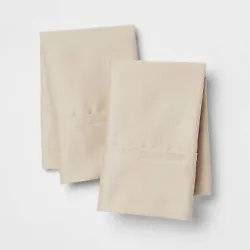 •Set includes 2 solid performance pillowcases •Made from 100% cotton with 400 thread count for softness and comfort...