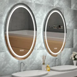 Jumbo Double Light Oval Bathroom Mirror Slim HD Makeup Vanity Mirror Dimmable.