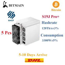 Antminer S19J Pro+ 120Th Miner ASIC. Antminer S19J Pro+ (Bitcoin) Miner! This order contains 5 pieces of new S19J Pro+....