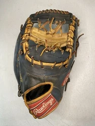 Up for auction is a very well used and loved Rawlings Heart of the Hide baseball glove. I believe the glove is a First...