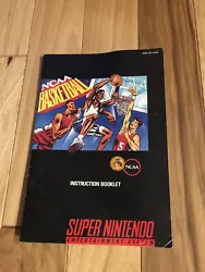 NCAA BASKETBALL Manual For Super Nintendo, SNES Video Game. Condition is 