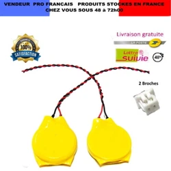 2 Piles Câblées CR2032. Pour PC Portable CMOS BIOS Batterie. Chez vous sous 48 à 72h00.