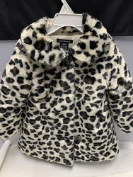 Toddler baby Kids Girls Dress Black White Fir Coat, size 24 months Girls. Pre owned- gently used - very elegant...