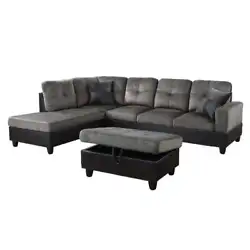 If youre looking for a living room Flannel And PVC Couch Sofa Set, this Modern L-Shaped Sofa is a great choice.Kadyn...
