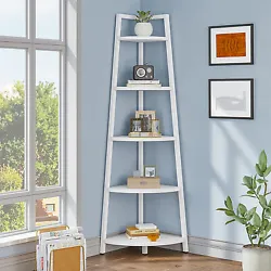 1 x Bookshelf. Style: Ladder Shelf. ✔Round Edge & Freestanding Design: Smooth round edge protects you and your family...