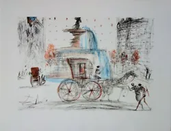Salvador Dali    Plaza   TECHNICAL: Lithograph after watercolor SIGNATURE : Signed in the plate PAPER : Vellum...