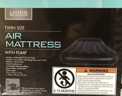 Living solutionsBlackTwin Size Air Mattress with Electric Pump by Living solutions NIB. Condition is 