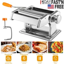 Multi-Purpose: 6 Adjustable setting of thickness(from. 01-0.2in) and 2 pasta width(0.08 &. 16in) for your choice,which...