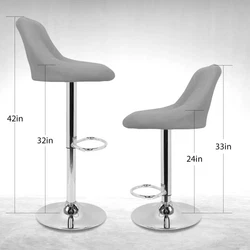 Premium Materials - Our bar stools are padded with high resilience sponge and covered with PU leather, the stools are...