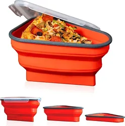 Reusable Pizza Storage Container with 5 Microwavable Serving Trays - Adjustable Pizza Slice Container to Organize &...