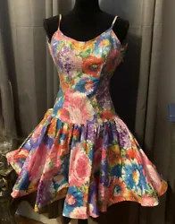 Stunning never worn Party Dress Vintage Union Made Colorful Floral Sequin Scarlett Nite Ruffle Tulle. Shipped with USPS...