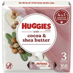 Indulge your skin with luxurious softness with Huggies Wipes with Cocoa & Shea Butter. Designed with a 4-in-1 Sensitive...