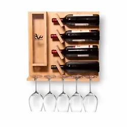 Double reinforced to make sure your bottles are safe enough. wine bar, wine stand, wooden wine rack. Hanging Wine Glass...